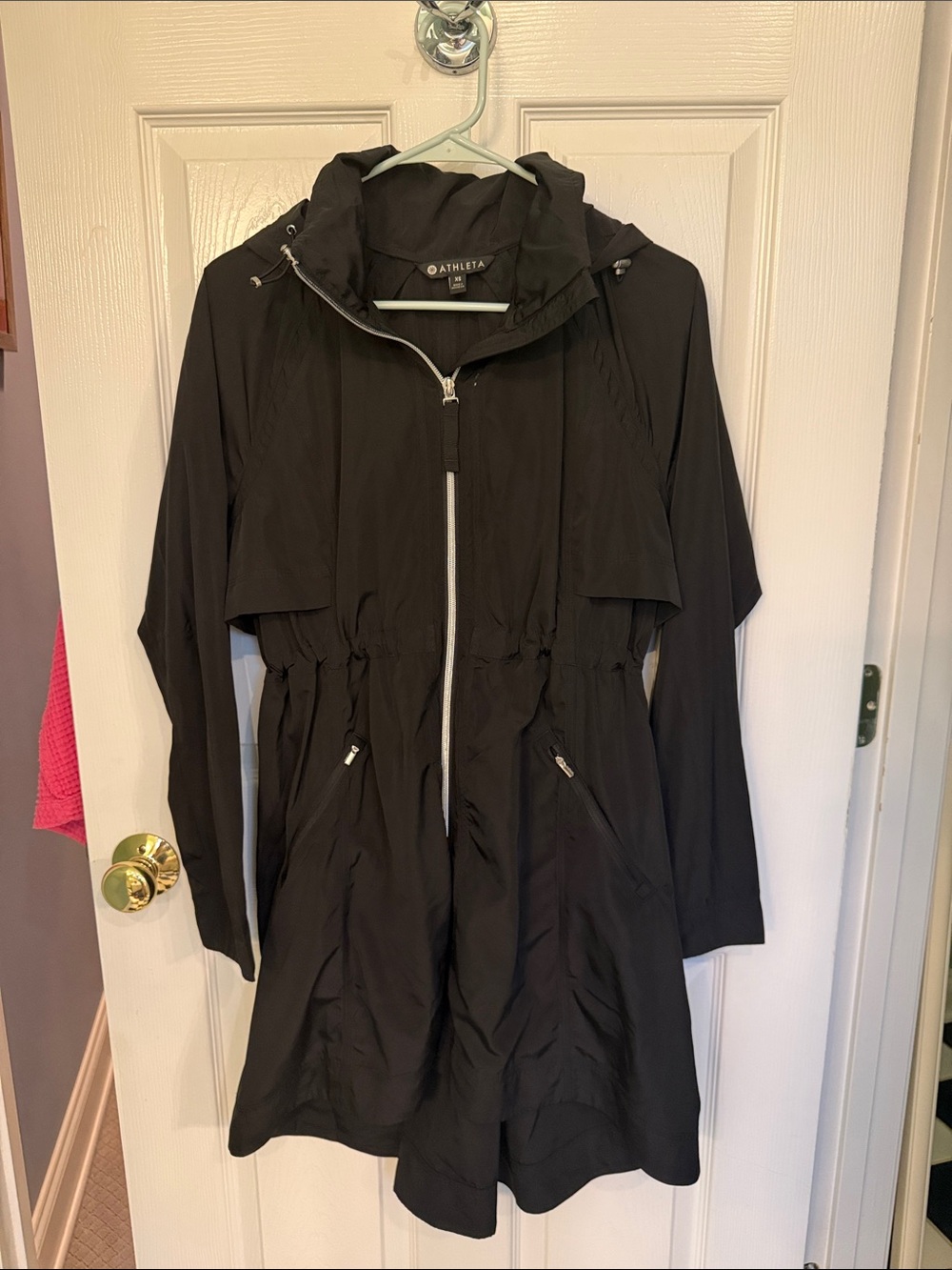 Athleta Black Hooded Lightweight Utility Trench